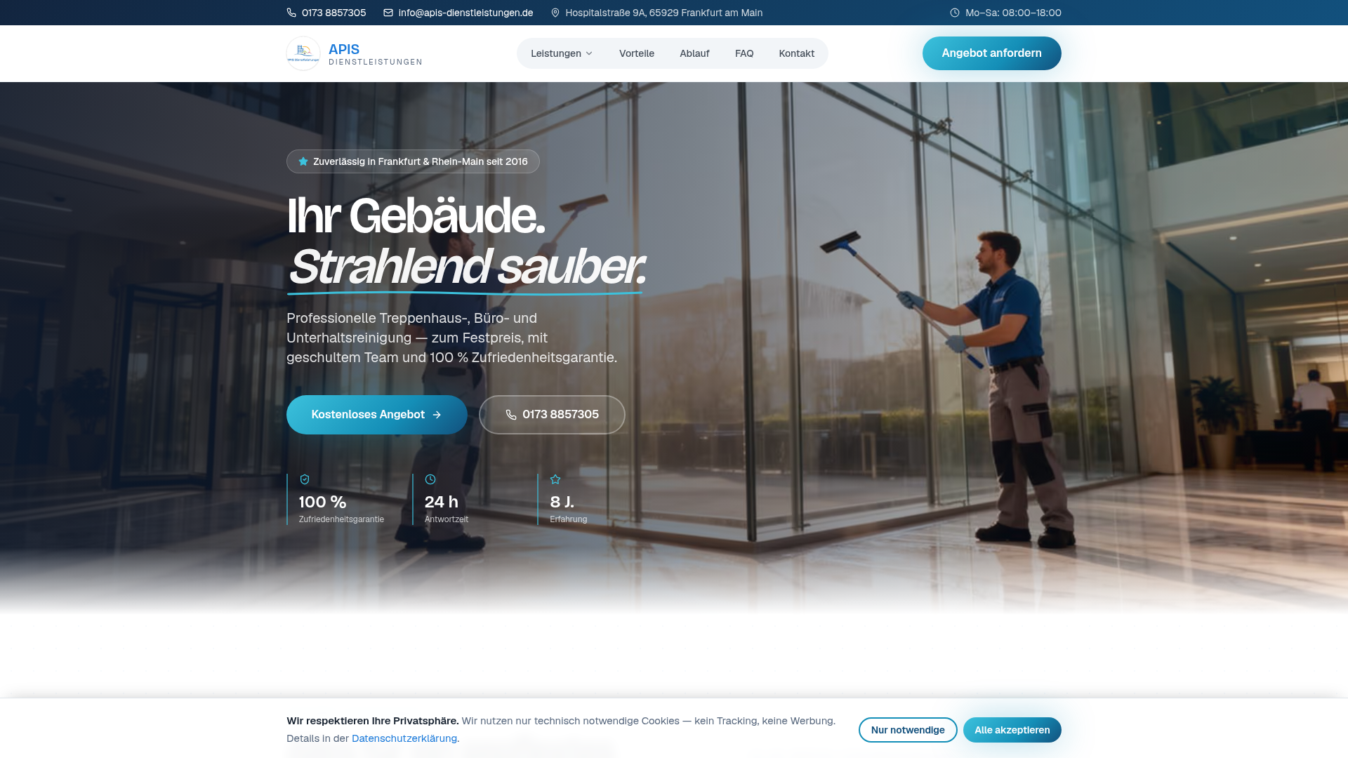 Website APIS Dienstleistungen
