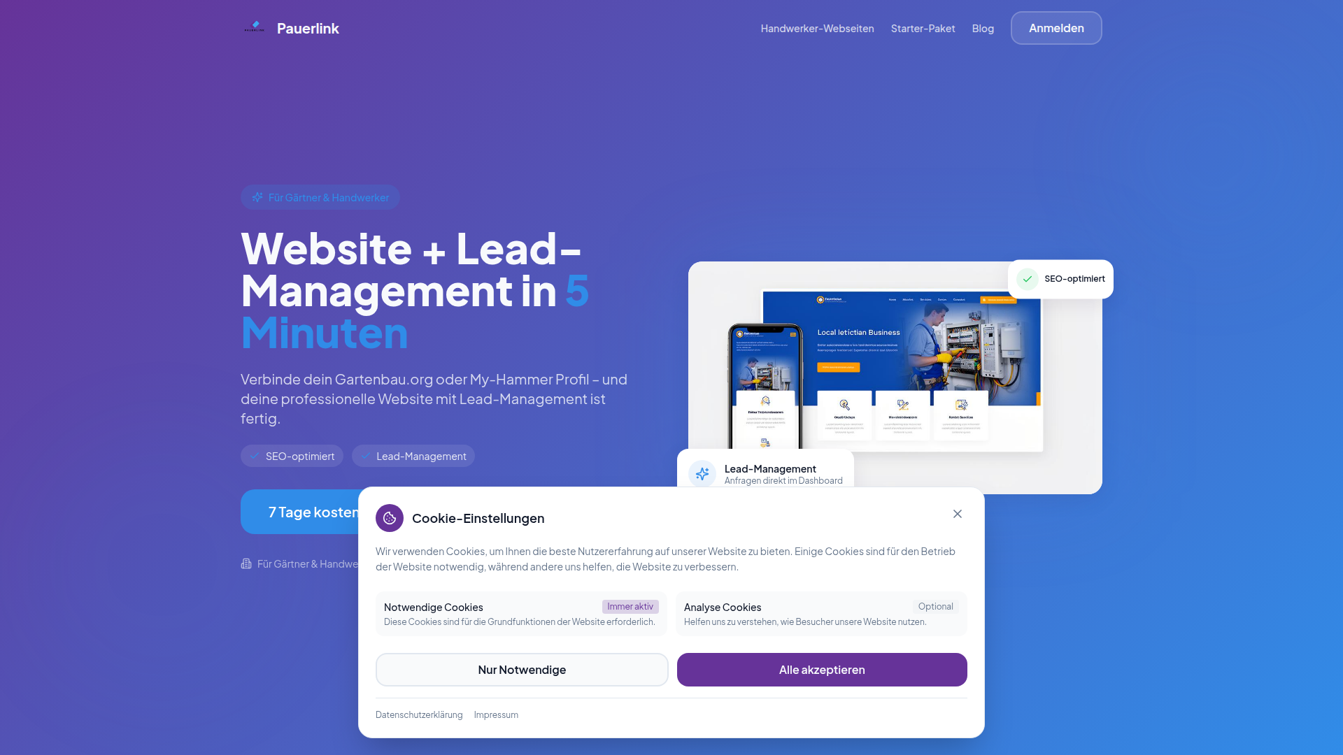 Pauerlink Website-Baukasten